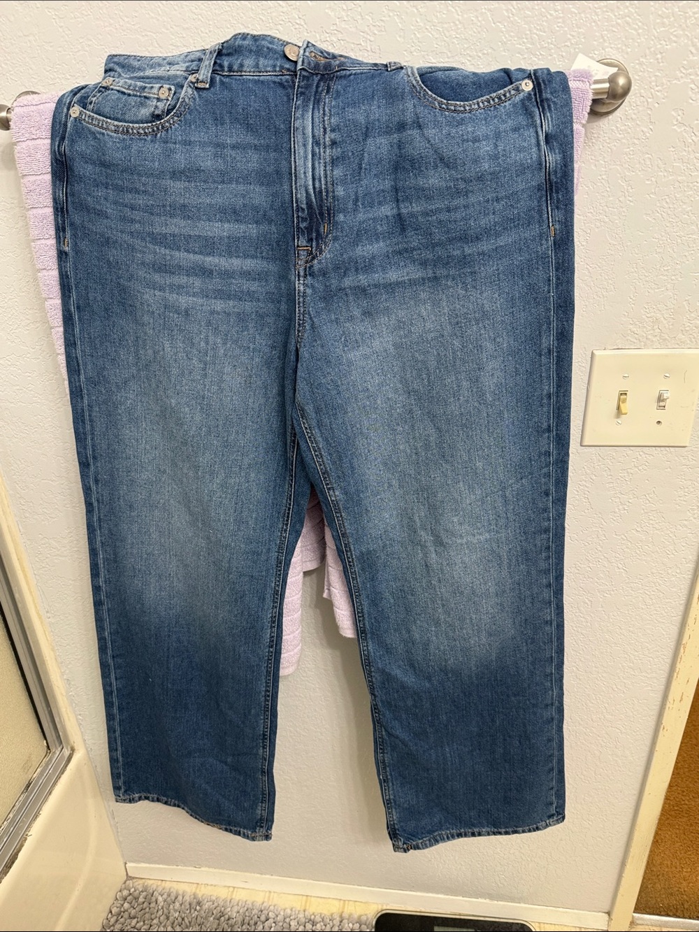 Aeropostale Women's Wide Leg Blue Denim Pants